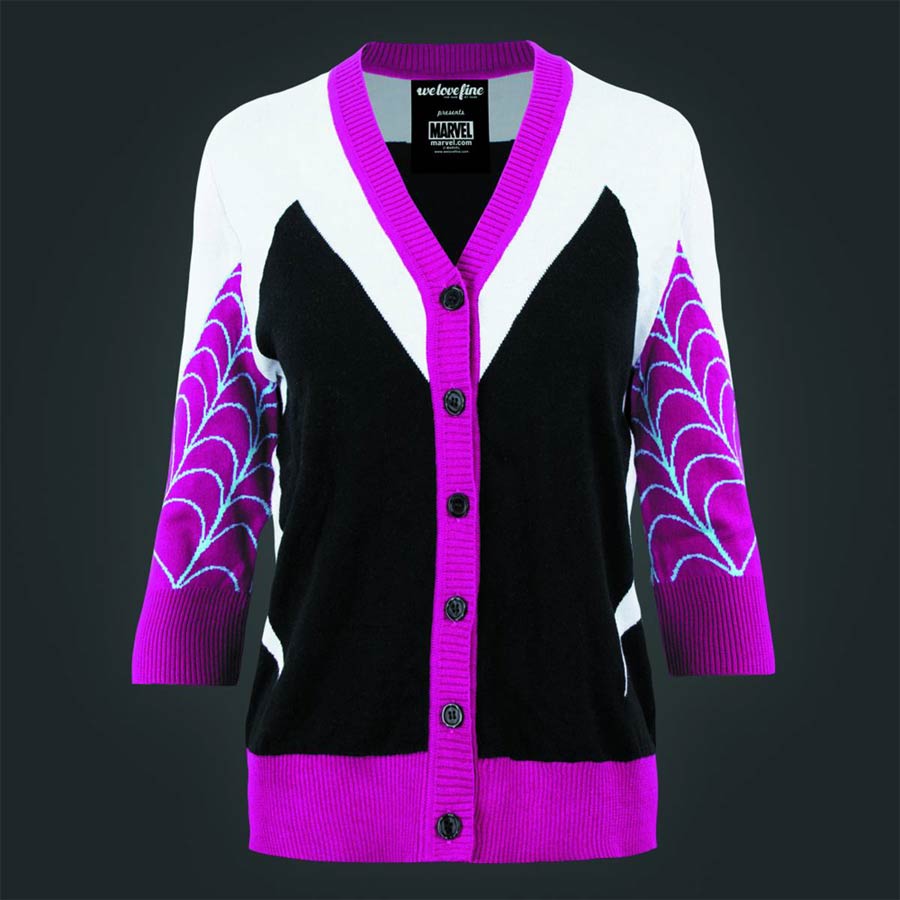 Spider-Gwen 3/4 Sleeve Cardigan Large