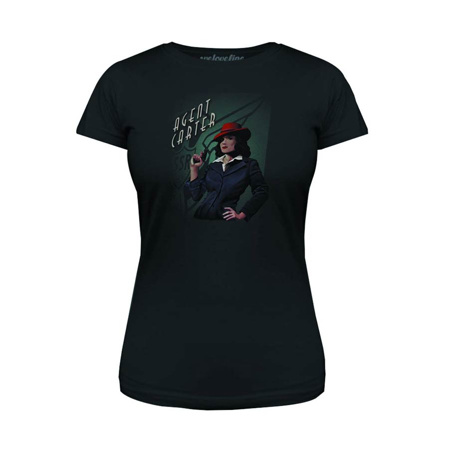 Marvels Agent Carter Noir Black Womens T-Shirt Large