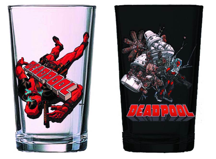 Deadpool Previews Exclusive Pint Glass 2-Pack Set