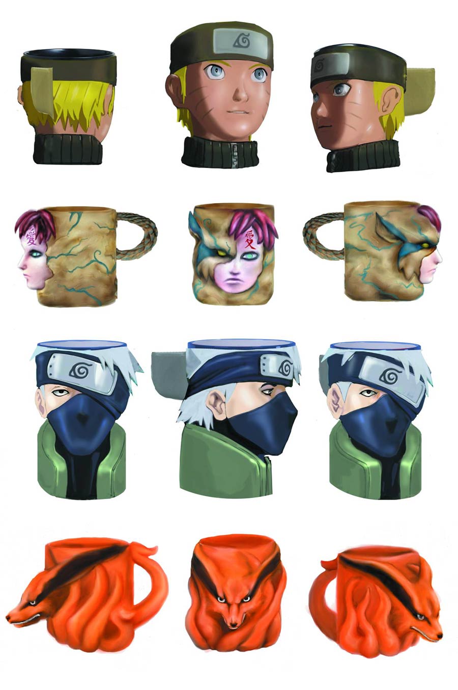 Naruto 6-Ounce Molded Mug 4-Pack