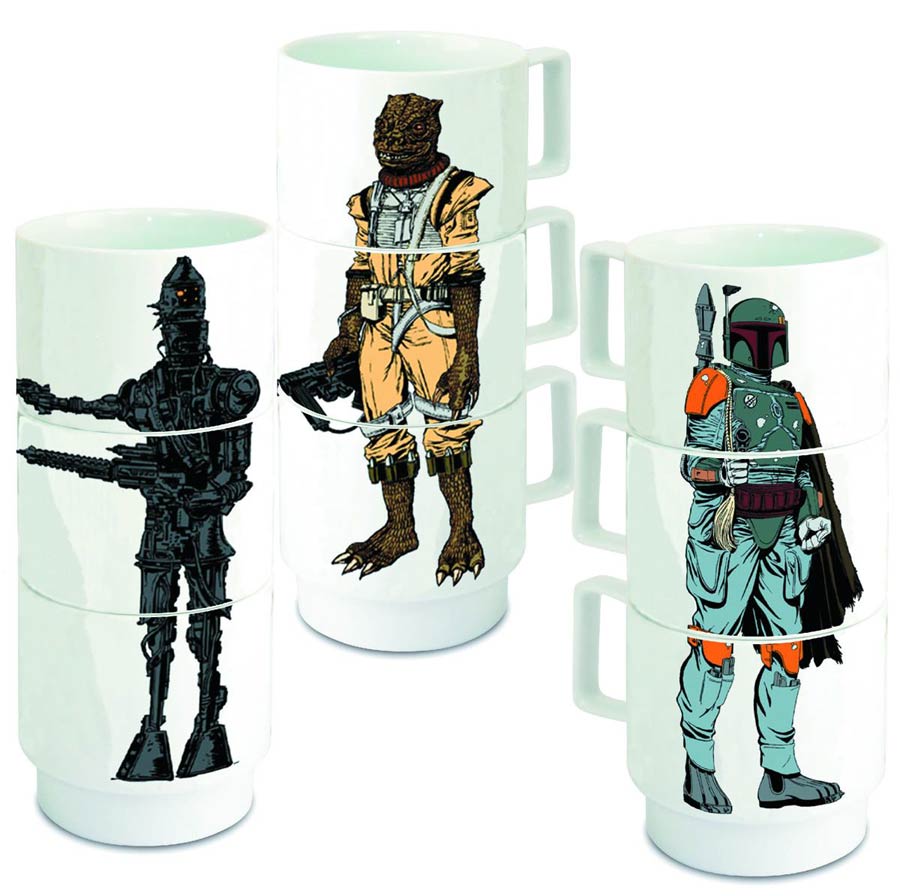 Star Wars Stacking Mugs - IG-88 Bossk Boba Fett