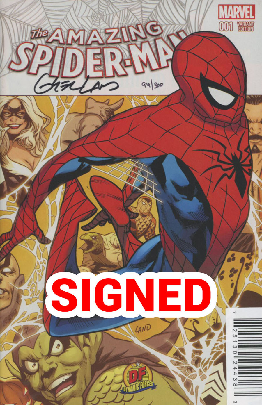 Amazing Spider-Man Vol 4 #1 Cover S DF Exclusive Greg Land Variant Cover Signed By Greg Land