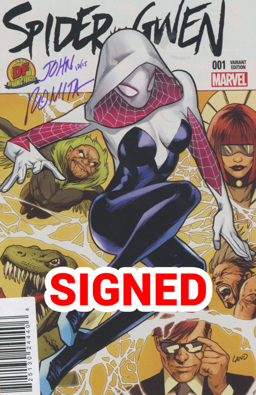 Spider-Gwen Vol 2 #1 Cover L DF Exclusive Greg Land Variant Cover Signed By John Romita Sr