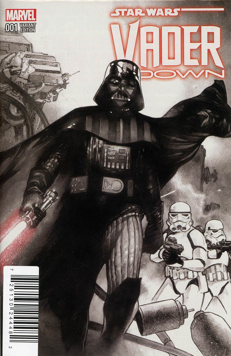 Star Wars Vader Down #1 Cover I DF Exclusive Olivier Coipel Black & White Line Art Variant Cover