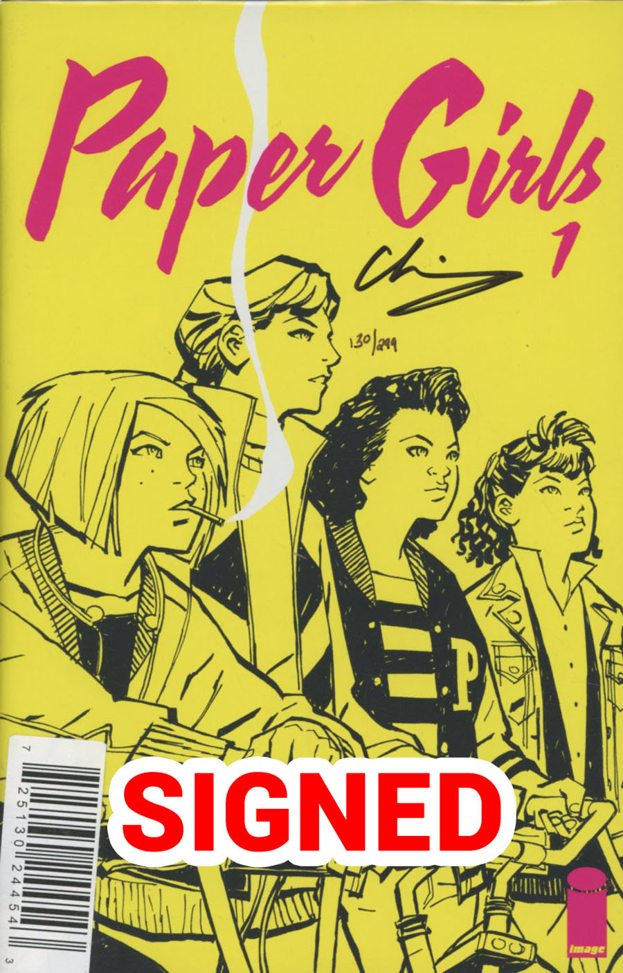 Paper Girls #1 Cover C DF Signed By Cliff Chiang