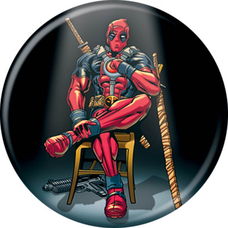 Marvel Comics 1.25-Inch Button - Deadpool Sitting On Chair (84815)