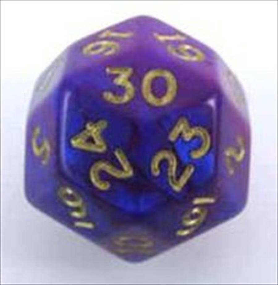 Gold Shimmer Polyhedral Purple/Gold d30
