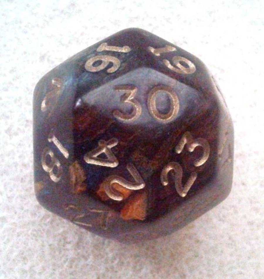Gold Shimmer Polyhedral Enigma/Gold d30