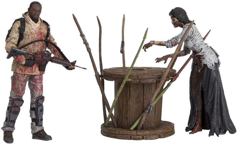 Walking Dead TV Morgan With Impaled Walker And Spiked Trap Deluxe Box Set