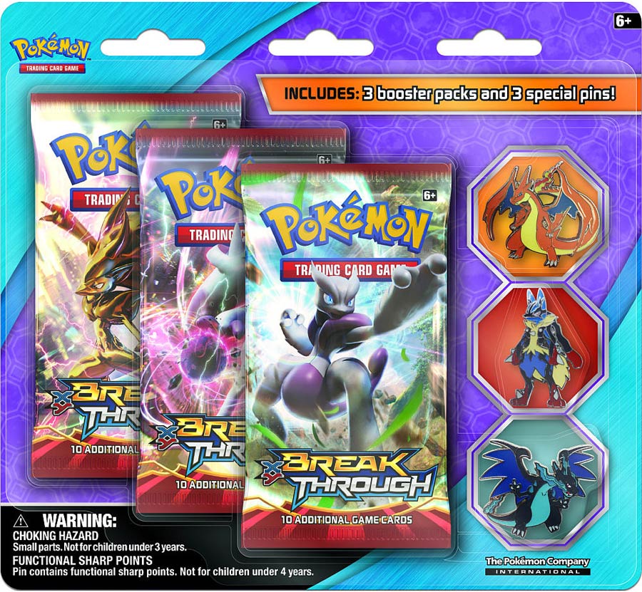 Pokemon TCG XY Breakthrough 3-Pack Pin Box