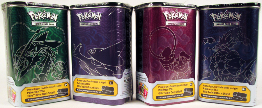 Pokemon TCG Mewtwo vs Darkrai Elite Trainer Deck Shield With Energy Cards Tin Display Of 12 Tins