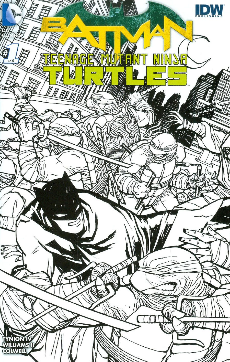 Batman Teenage Mutant Ninja Turtles #1 Cover C Midtown Exclusive Cliff Chiang Black & White Variant Cover