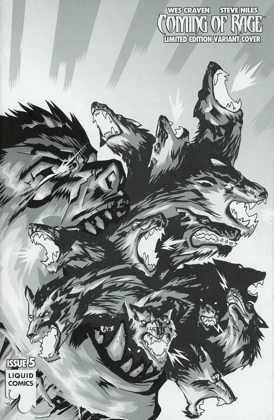 Wes Cravens Coming Of Rage #5 Cover D Variant Francesco Biagini Ultra-Rare Black & White Cover