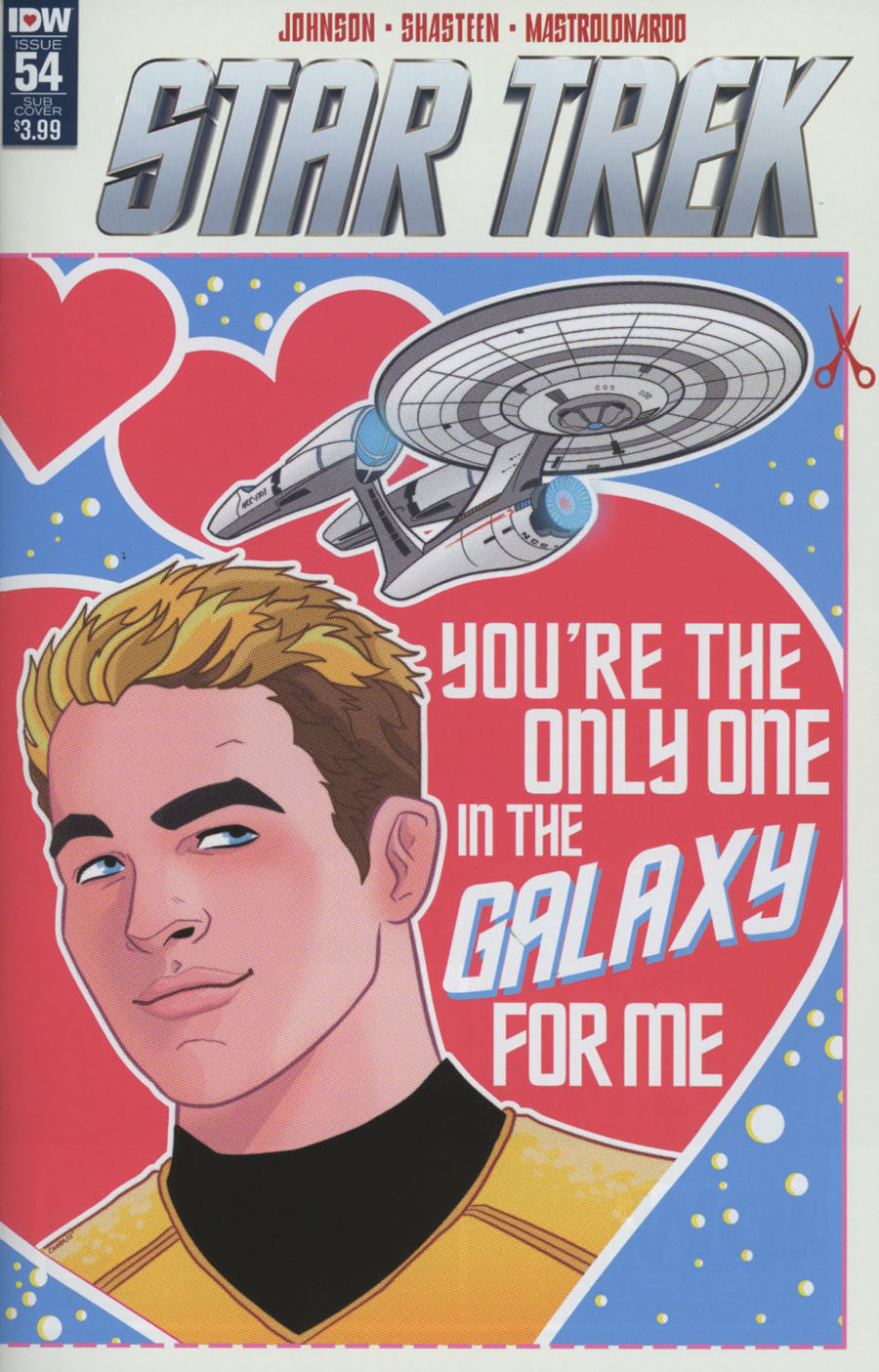 Star Trek (IDW) #54 Cover B Variant Derek Charm Valentines Day Card Cover