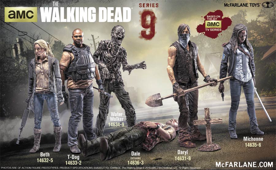 Walking Dead TV Series 9 Action Figure Assortment Case