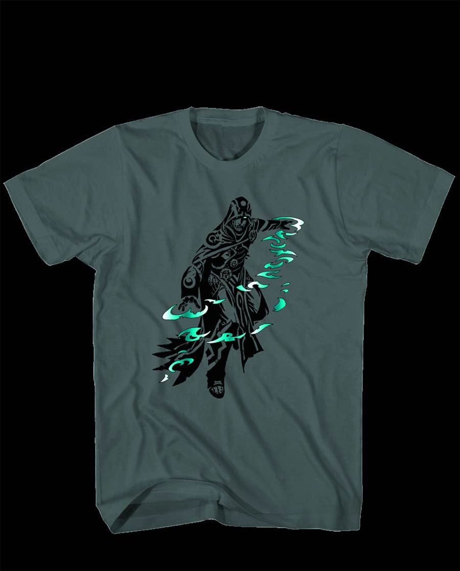 Magic The Gathering Jace Belerent Charcoal T-Shirt Large