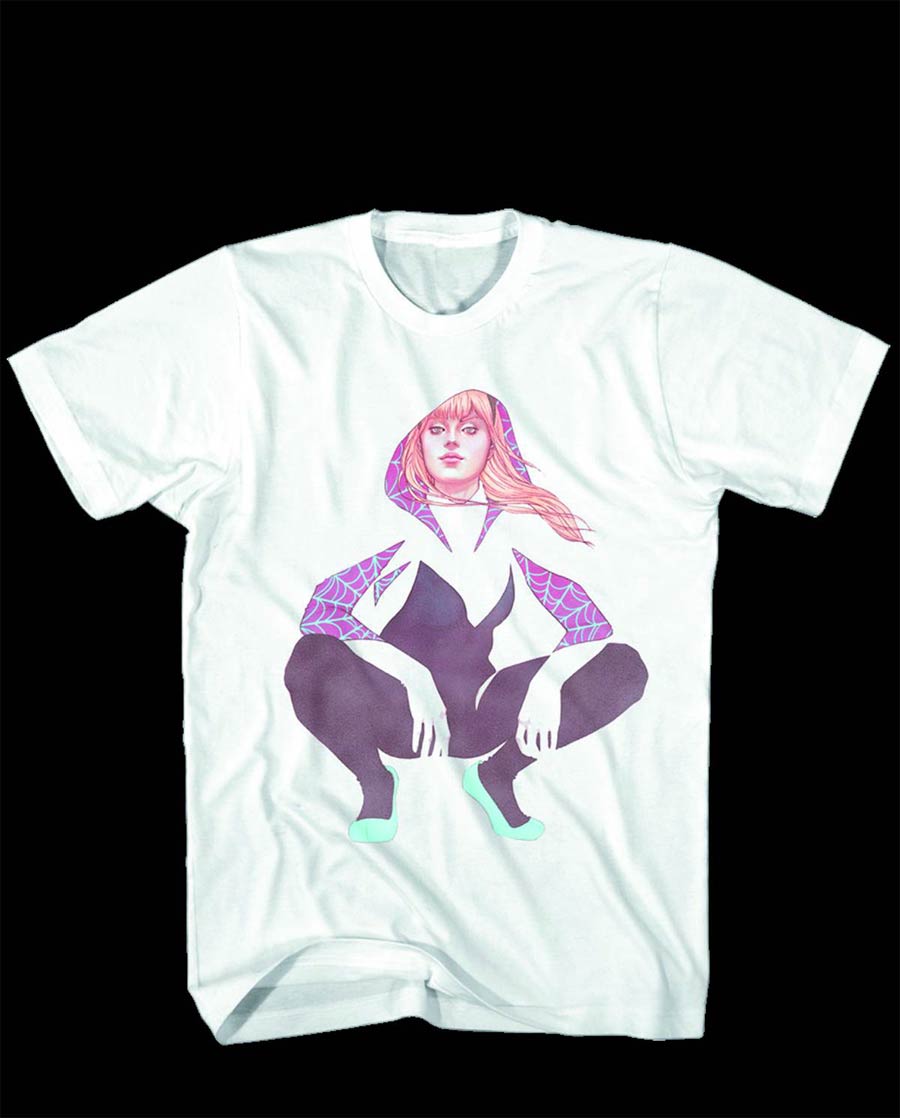 Spider-Gwen Undercover Gwen White T-Shirt Large