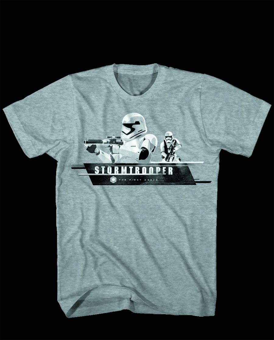 Star Wars Episode VII The Force Awakens First Order Trooper Heather T-Shirt Large
