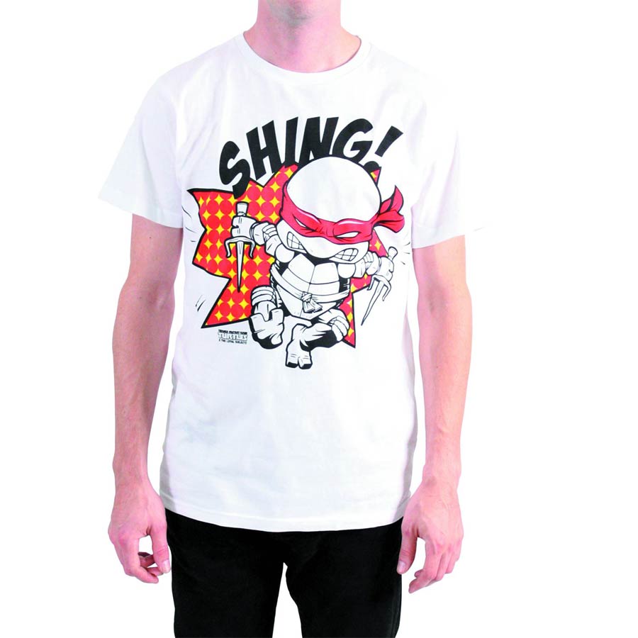 The Loyal Subjects x Teenage Mutant Ninja Turtles Raphael Shing White T-Shirt Large