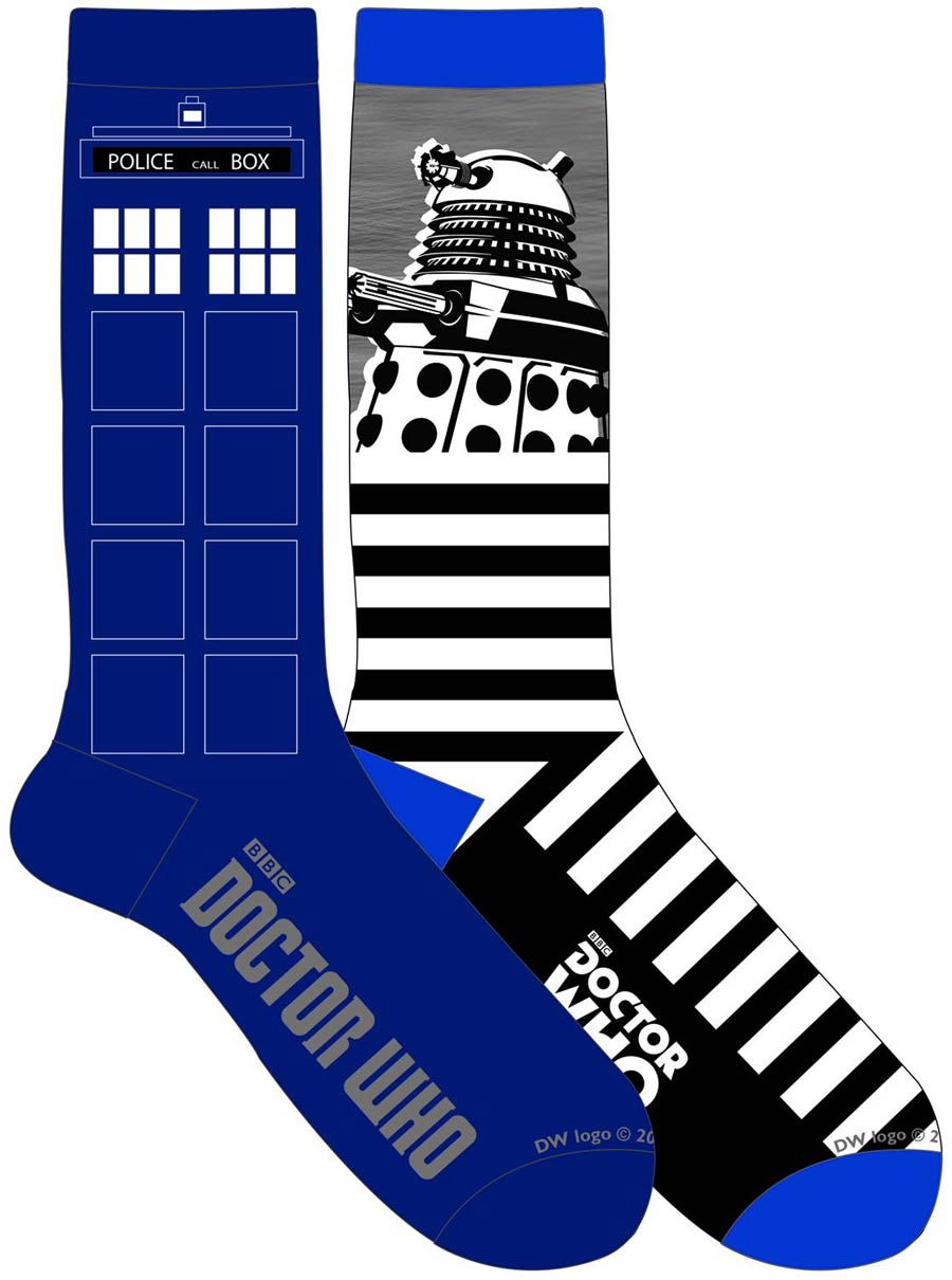 Doctor Who Crew Sock 2-Pack - TARDIS