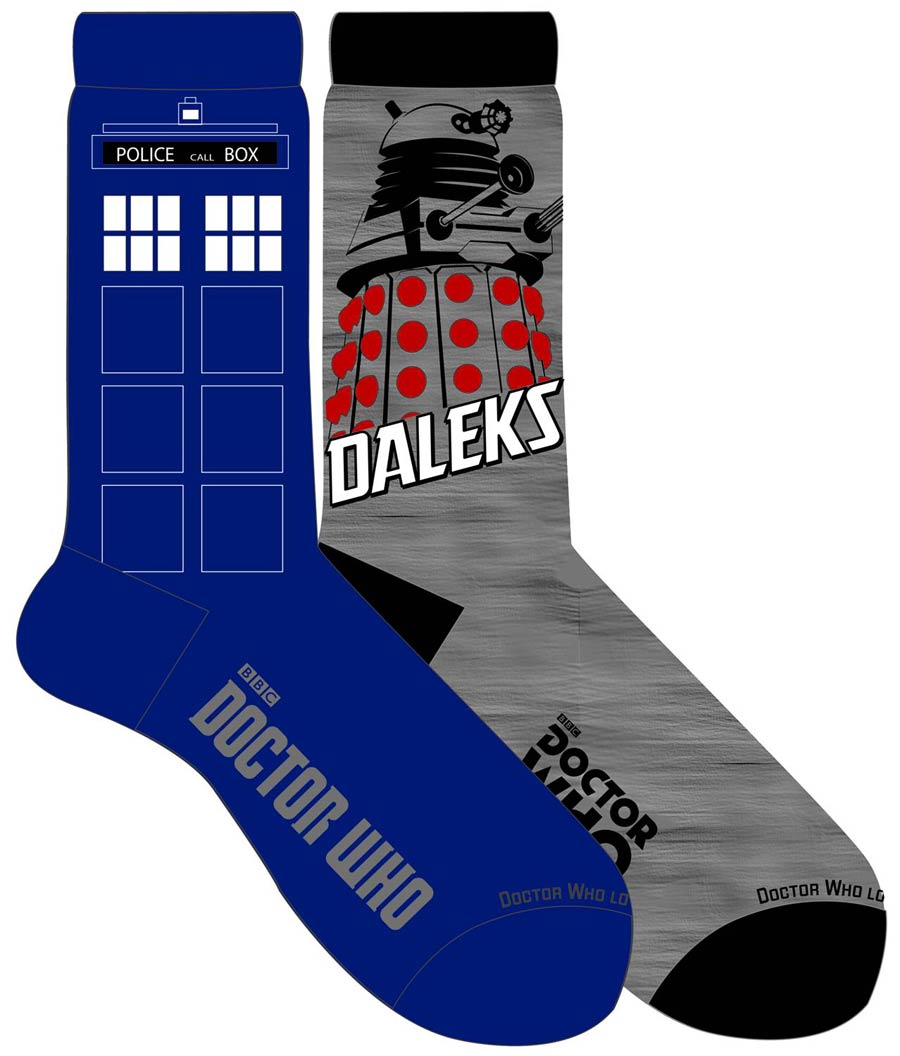 Doctor Who Ladies Crew Sock 2-Pack - TARDIS