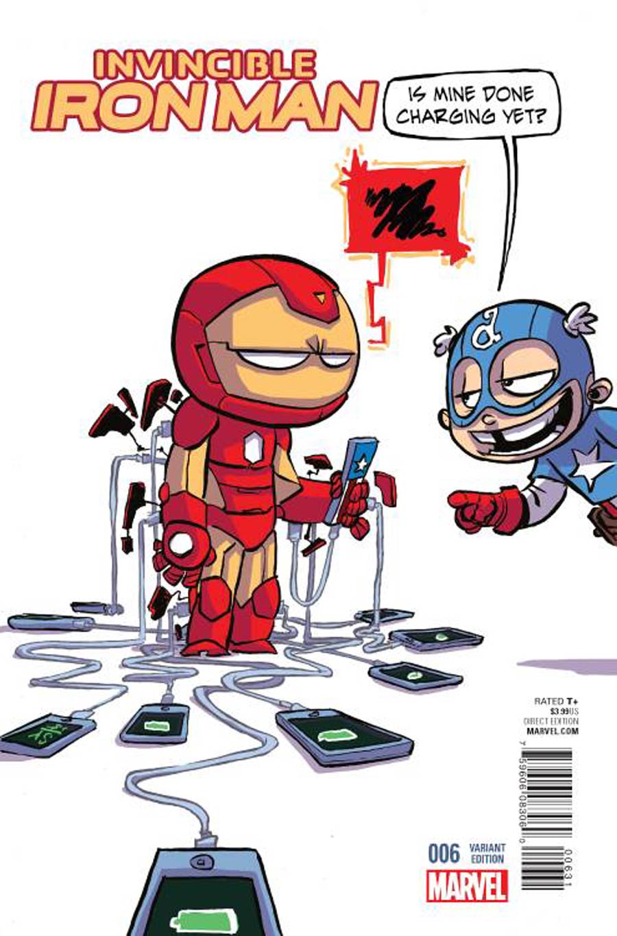 Invincible Iron Man Vol 2 #6 Cover B Variant Skottie Young Baby Cover
