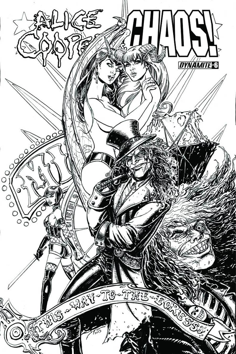 Alice Cooper vs Chaos #6 Cover B Incentive Joyce Chin Black & White Cover