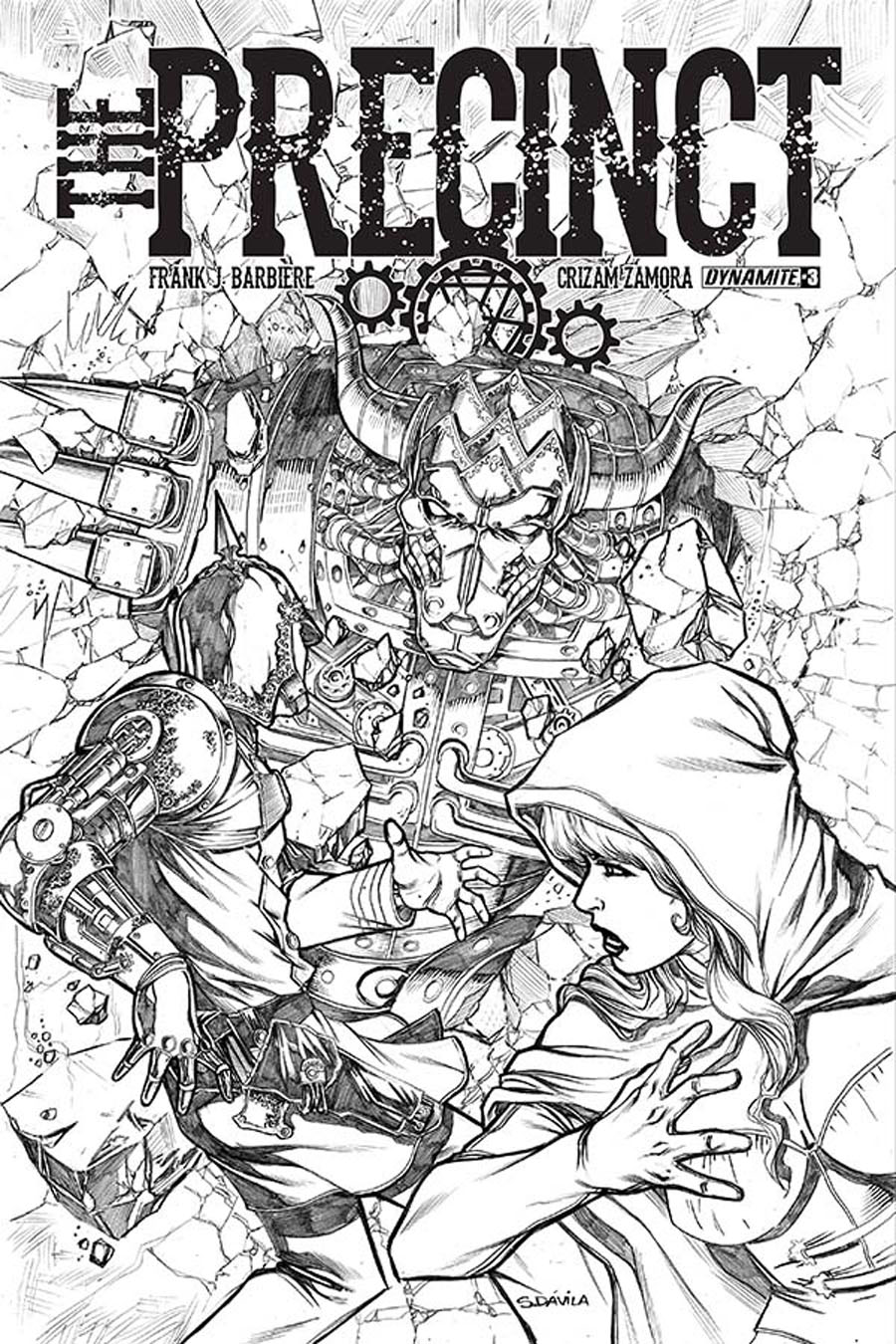 Precinct #3 Cover B Incentive Sergio Fernandez Davila Black & White Cover