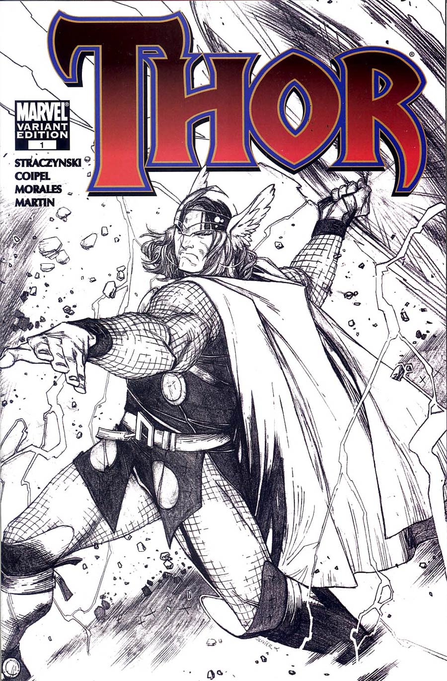 Thor Vol 3 #1 Cover E Olivier Coipel Sketch Cover Variant