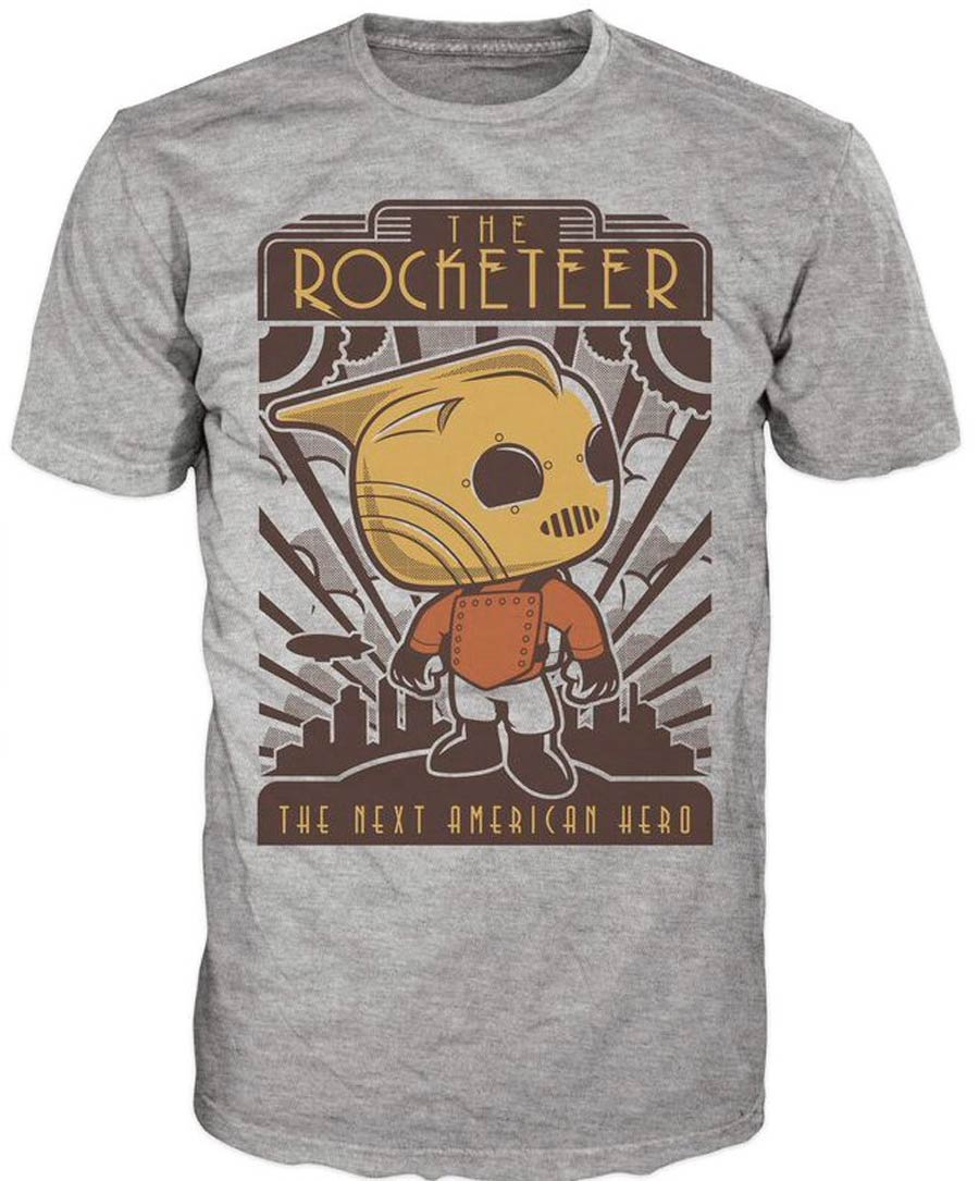 POP Tees Disney Rocketeer Hero Poster T-Shirt Large