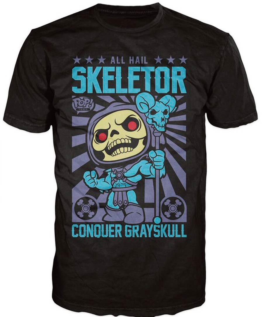 POP Tees Masters Of The Universe Hail Skeletor Poster T-Shirt Large