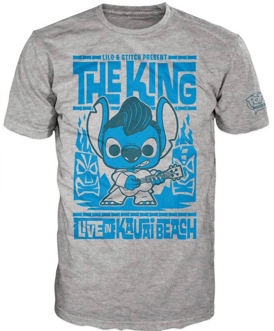 POP Tees Disney Stitch Elvis Luau T-Shirt Large