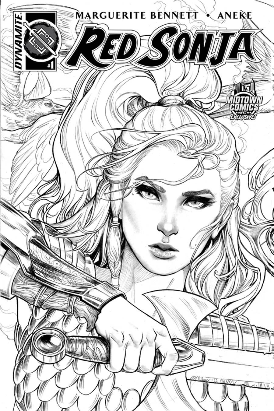 Red Sonja Vol 6 #1 Cover C Ultra-Limited Nei Ruffino Connecting Black & White Variant Cover