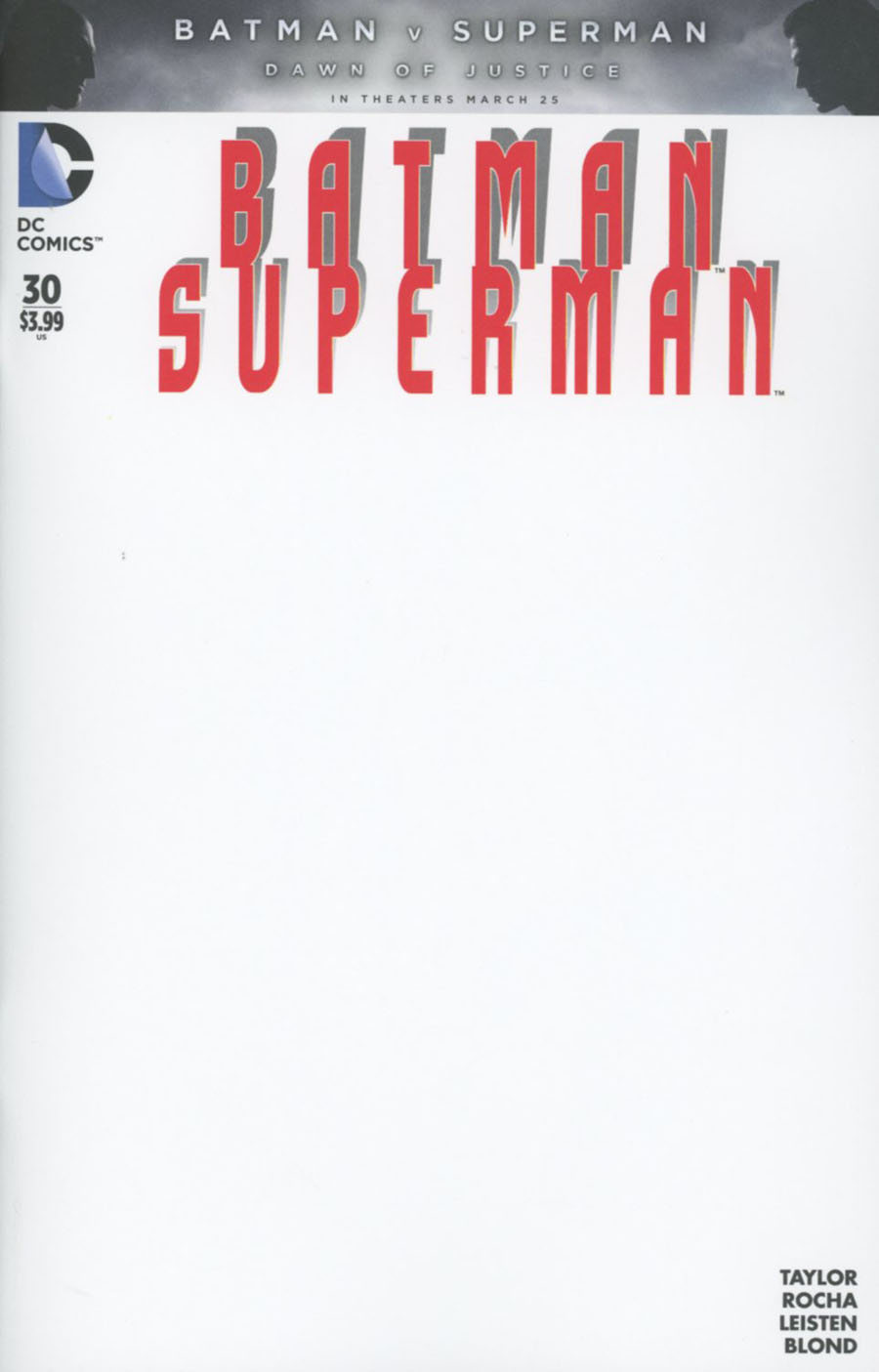 Batman Superman #30 Cover C Variant Blank Cover