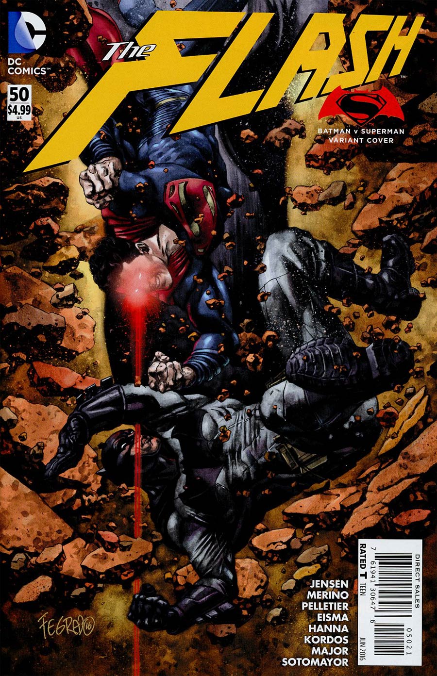 Flash Vol 4 #50 Cover B Variant Duncan Fegredo Batman v Superman Dawn Of Justice Cover