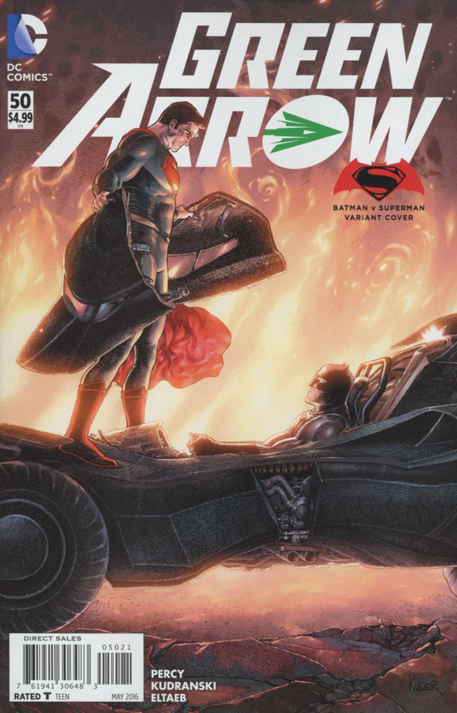 Green Arrow Vol 6 #50 Cover B Variant Aaron Kuder Batman v Superman Dawn Of Justice Cover