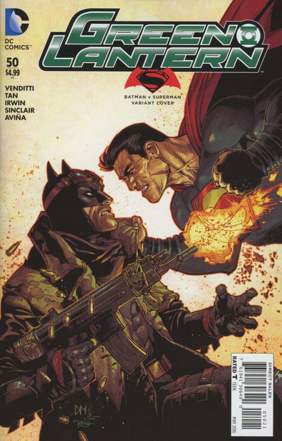 Green Lantern Vol 5 #50 Cover B Variant Doug Mahnke Batman v Superman Dawn Of Justice Cover