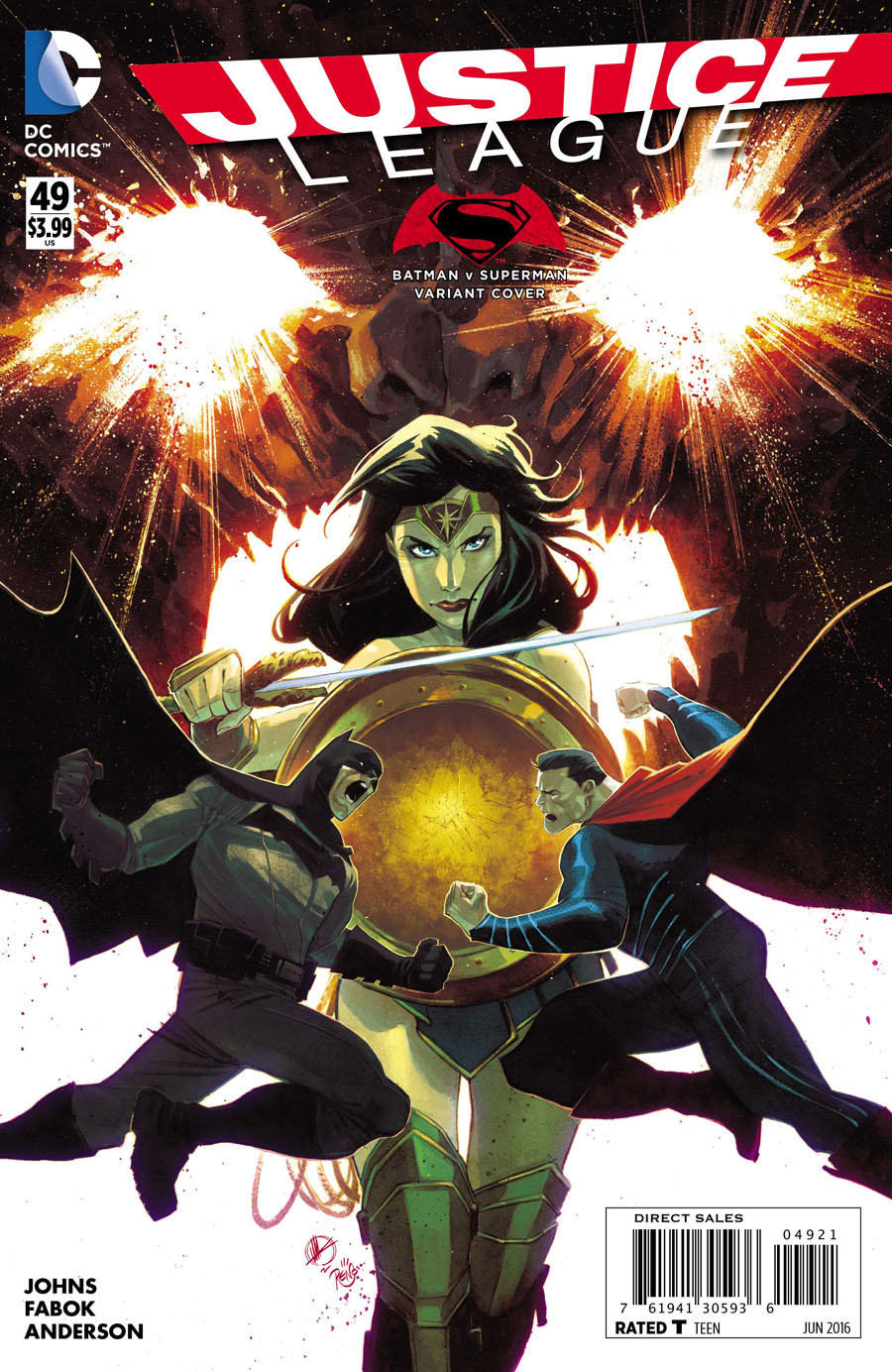 Justice League Vol 2 #49 Cover B Variant Matteo Scalero Batman v Superman Dawn Of Justice Cover