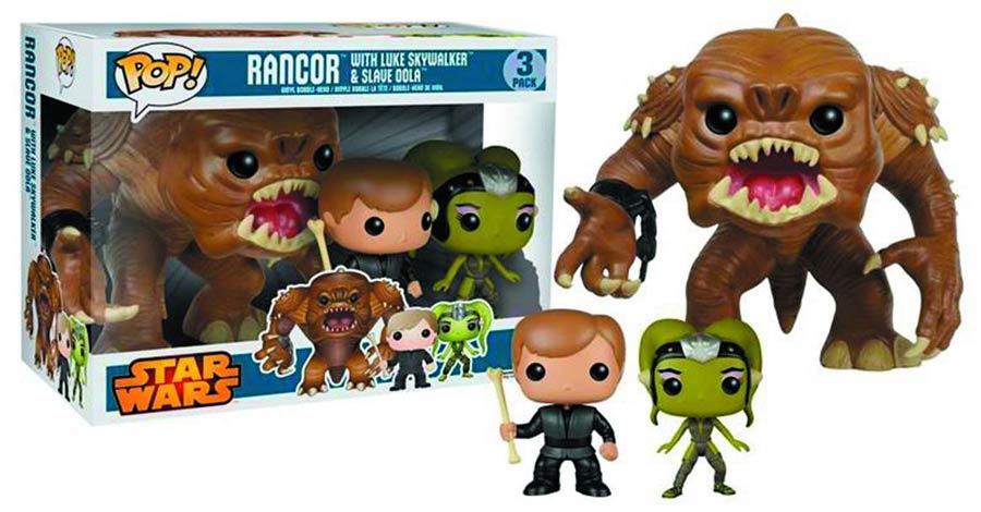 POP Star Wars Rancor 6-Inch With Luke & Slave Oola Previews Exclusive Vinyl Figure 3-Pack