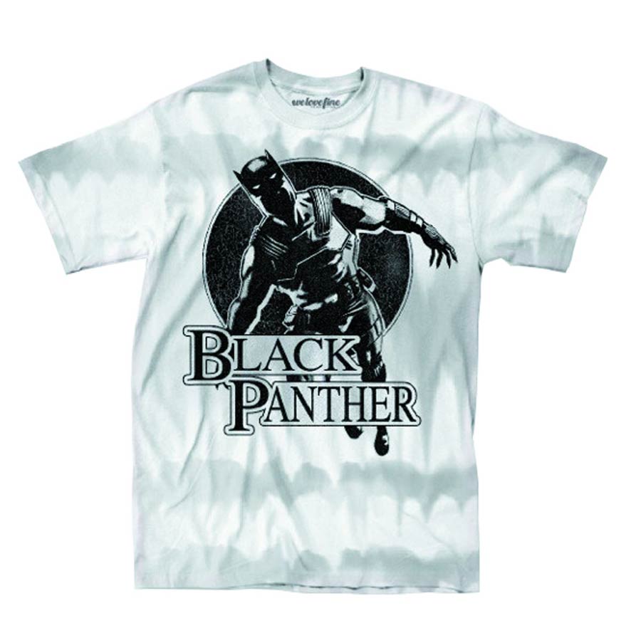 Black Panther Vintage Circle Grey Dye T-Shirt Large