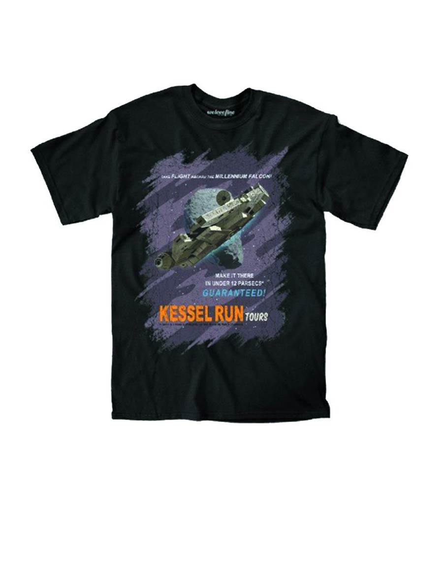 Star Wars Kessel Run Tours Black T-Shirt Large