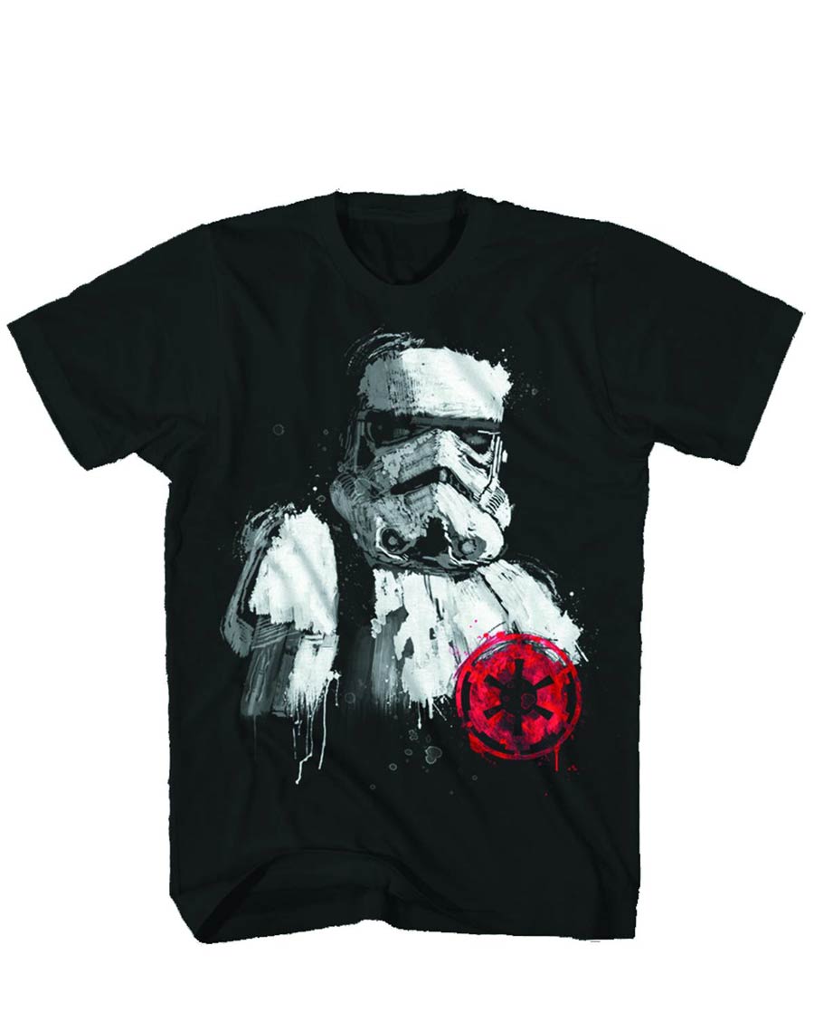 Star Wars Storm Painting Black T-Shirt Large