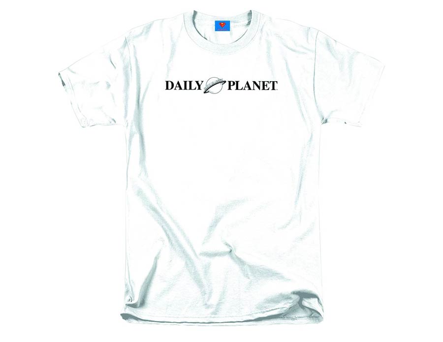 Superman Daily Planet White T-Shirt Large