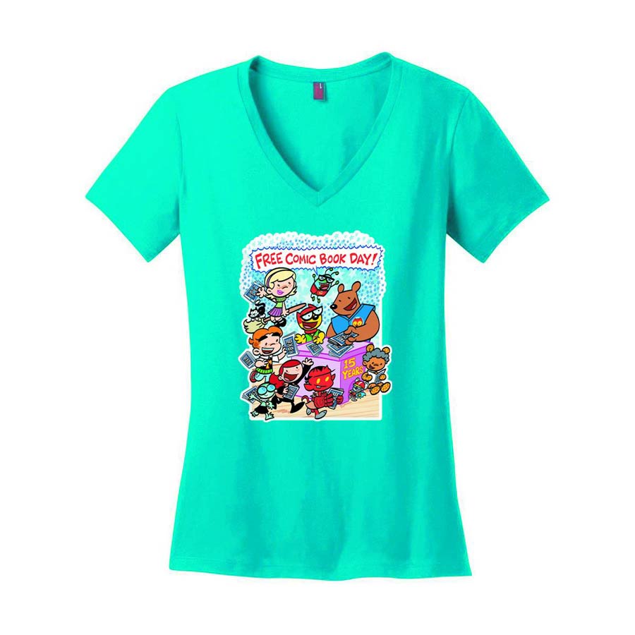 FCBD 2016 Commemorative Artist Art Baltazar Blue Womens T-Shirt X-Small
