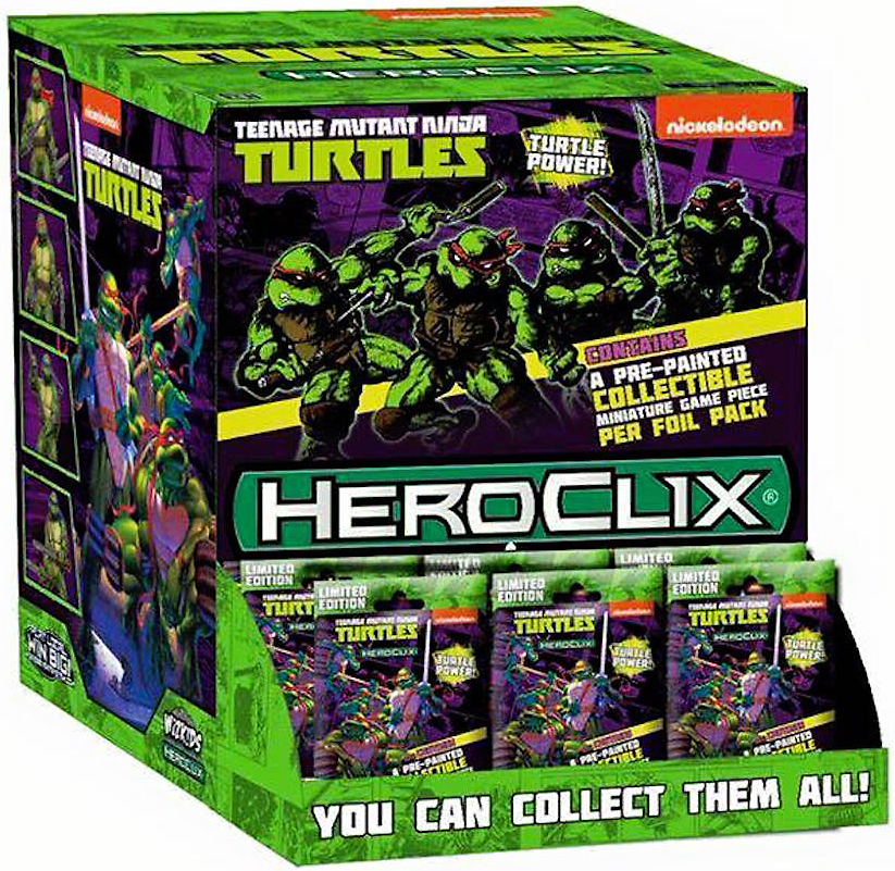 Teenage Mutant Ninja Turtles HeroClix Gravity Feed Display Of 24 Single Figure Boosters