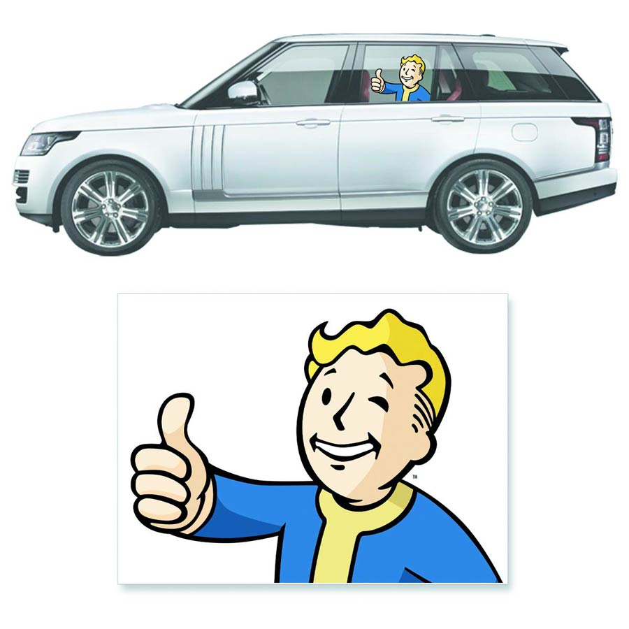 Fallout 4 Car Decal - Thumbs Up Vault Boy Passenger Drivers Side