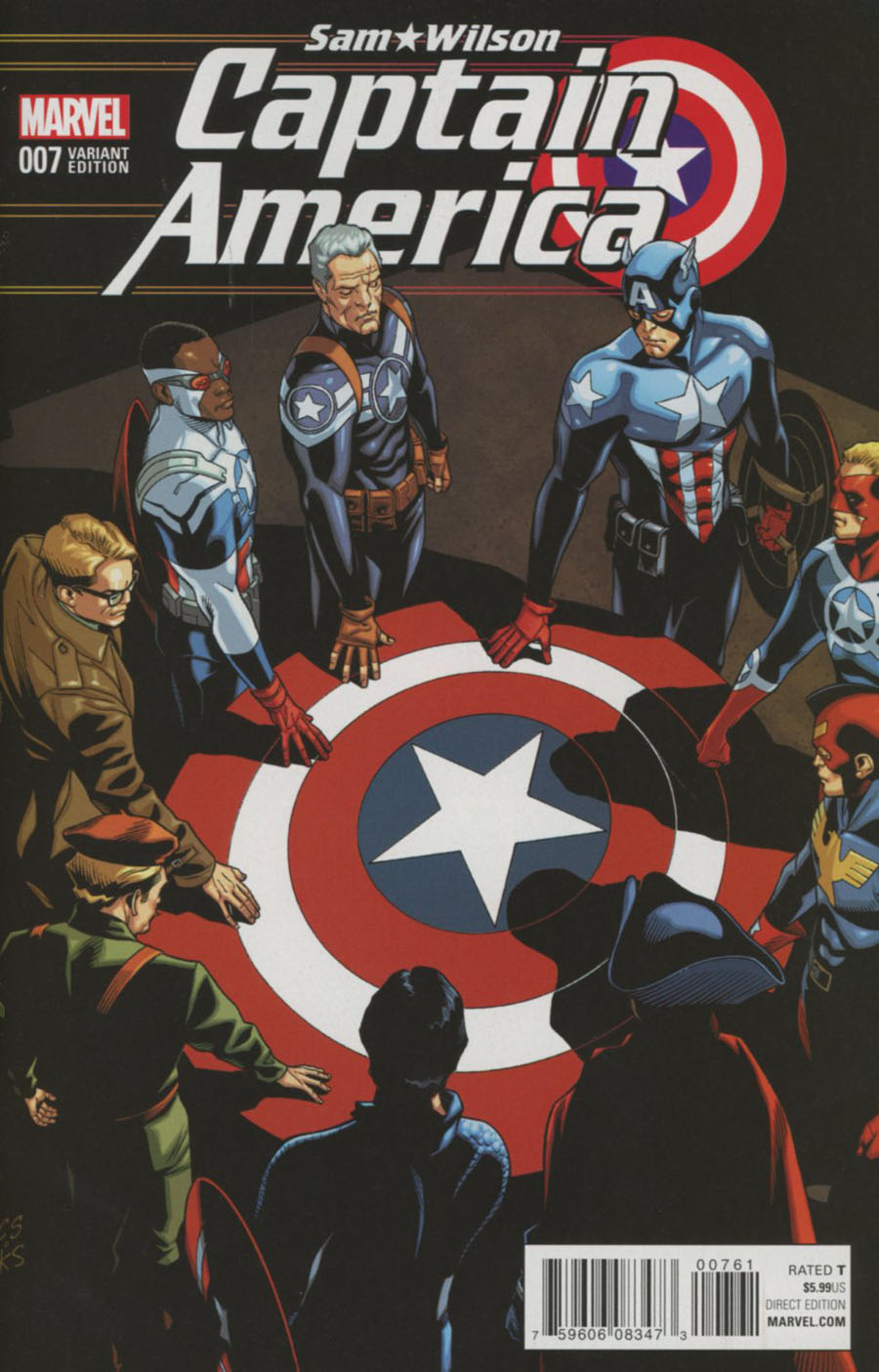 Captain America Sam Wilson #7 Cover B Variant Chris Sprouse Captain America Of All Eras Cover (Standoff Tie-In)