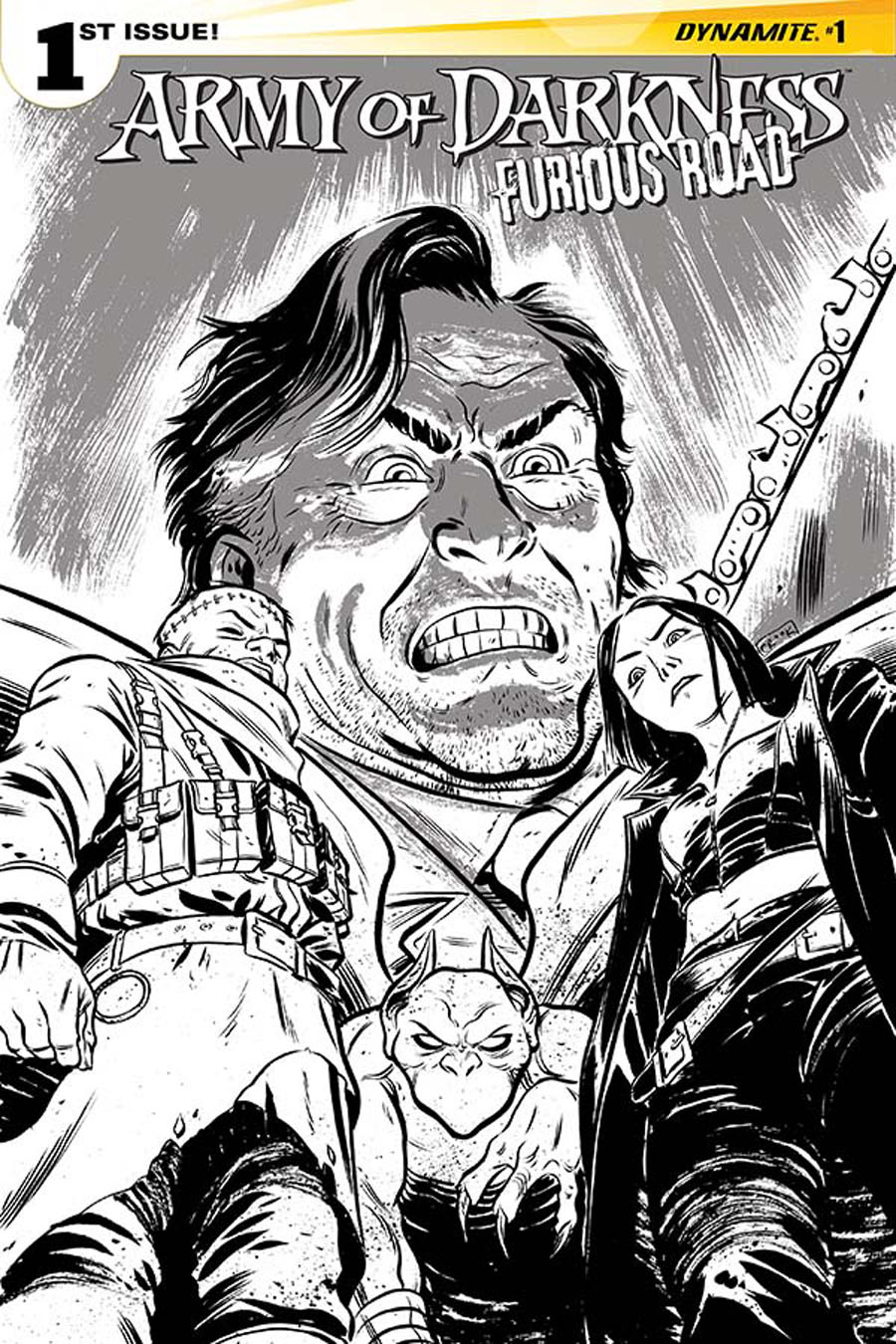 Army Of Darkness Furious Road #1 Cover F Incentive Tyler Crook Black & White Cover