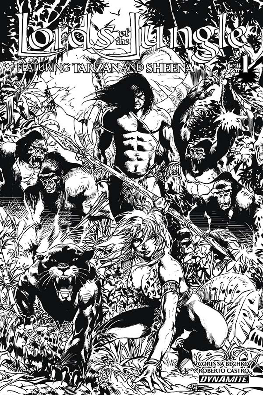Lords Of The Jungle #1 Cover D Incentive Roberto Castro Black & White Cover