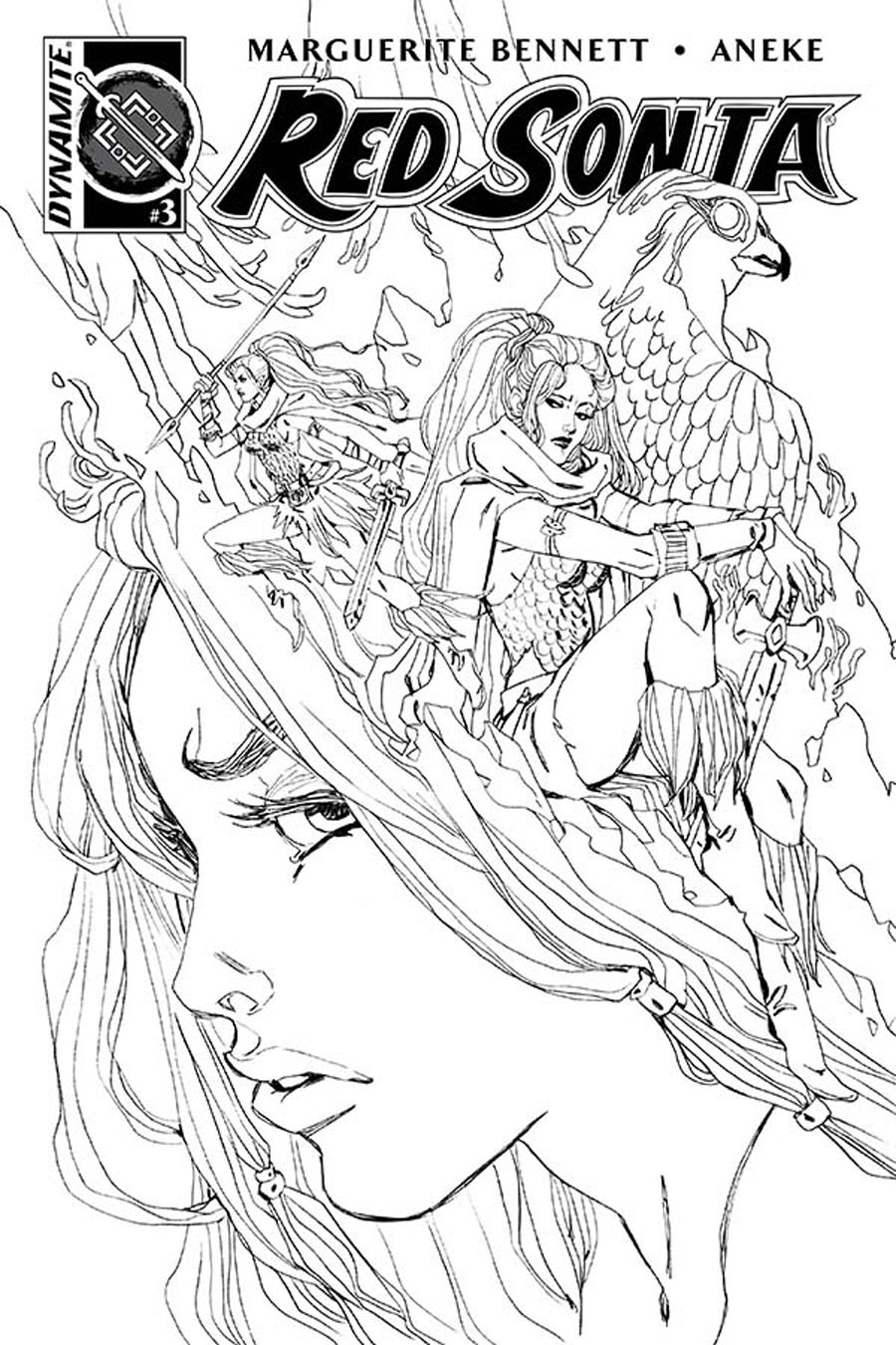 Red Sonja Vol 6 #3 Cover B Incentive Marguerite Sauvage Black & White Cover